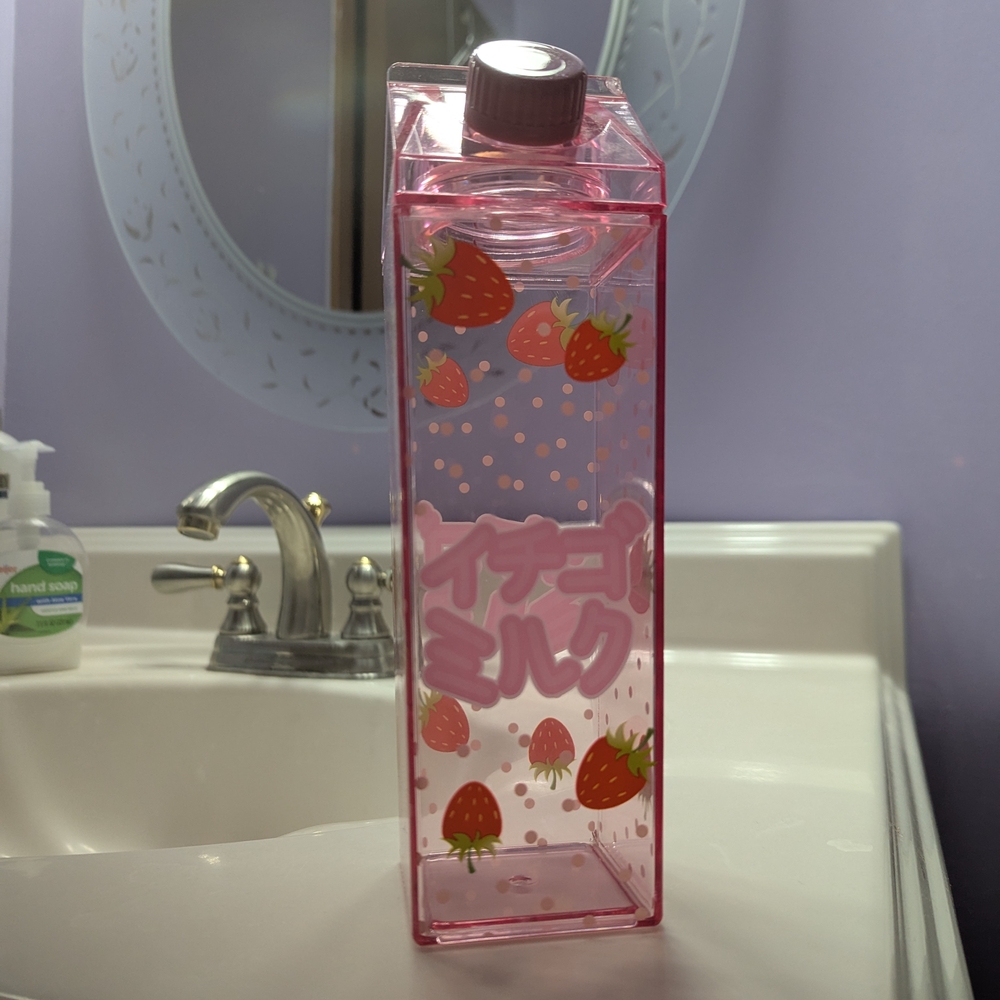 Strawberry Milk Pink Bath Bottle